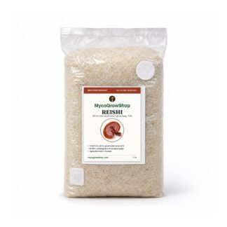 Reishi All-In-One Mushroom Grow Bag, all in one mushroom grow bag with grain spawn sealed inside