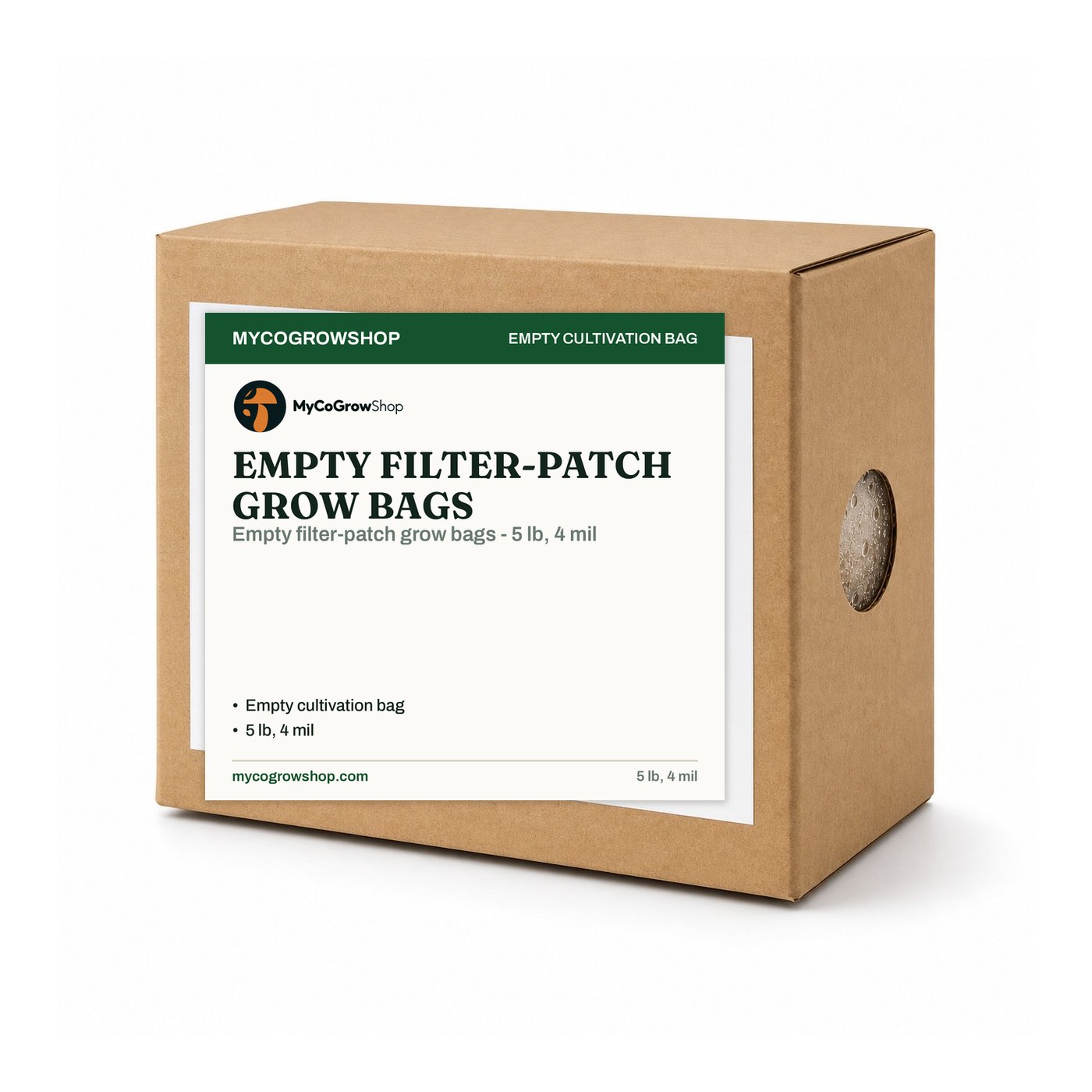 Empty Filter Patch Grow Bags 5lb 5 lb - mushroom grow bags & blocks