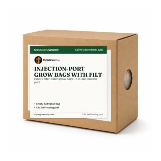 injection port grow bags, 5 lb, self-healing port with a round filter patch