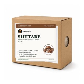 Shiitake Mushroom Grow Kit, mushroom growing kit, ready to fruit 3.5 lb colonised block