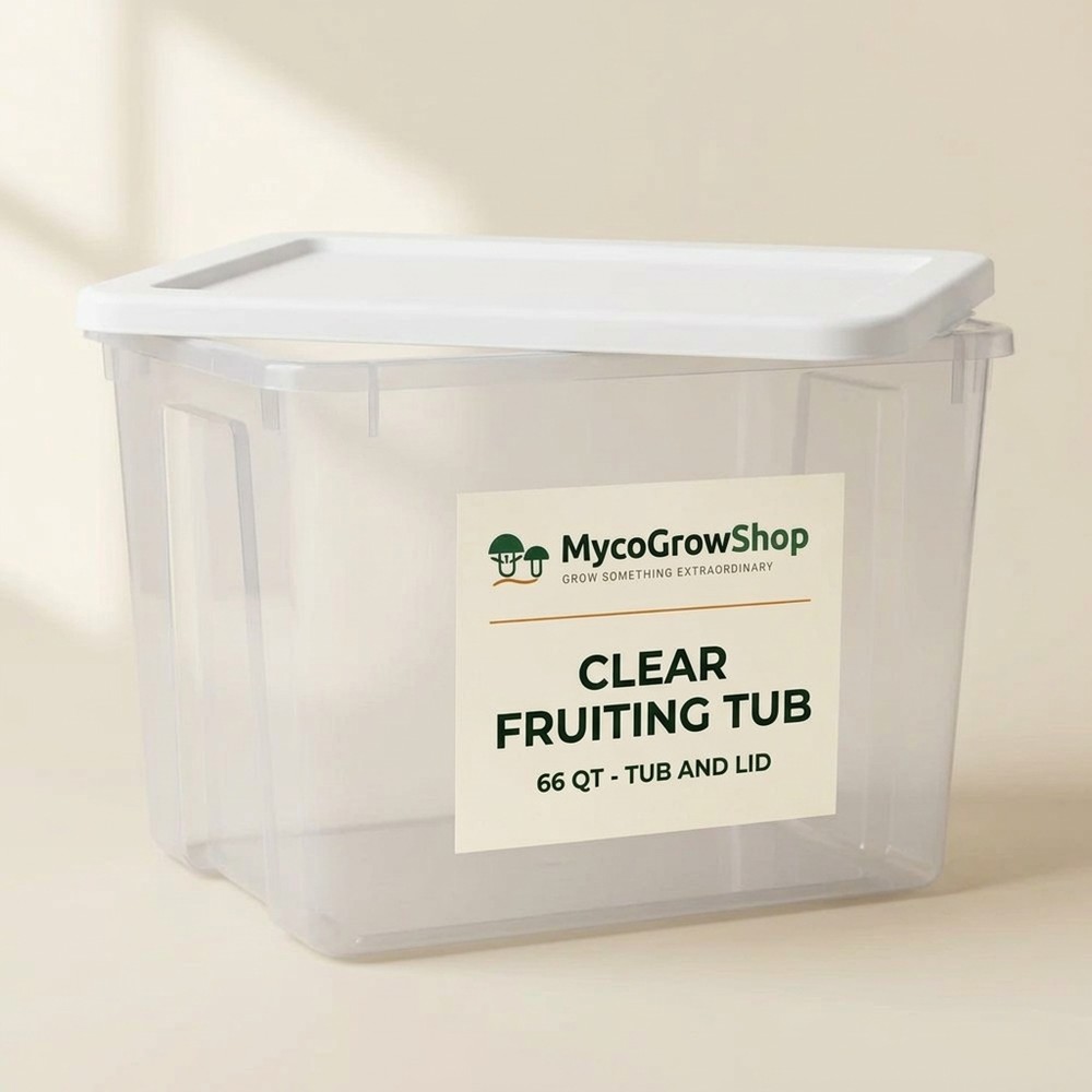 66 qt Clear Fruiting Tub - product photo, MycoGrow Shop