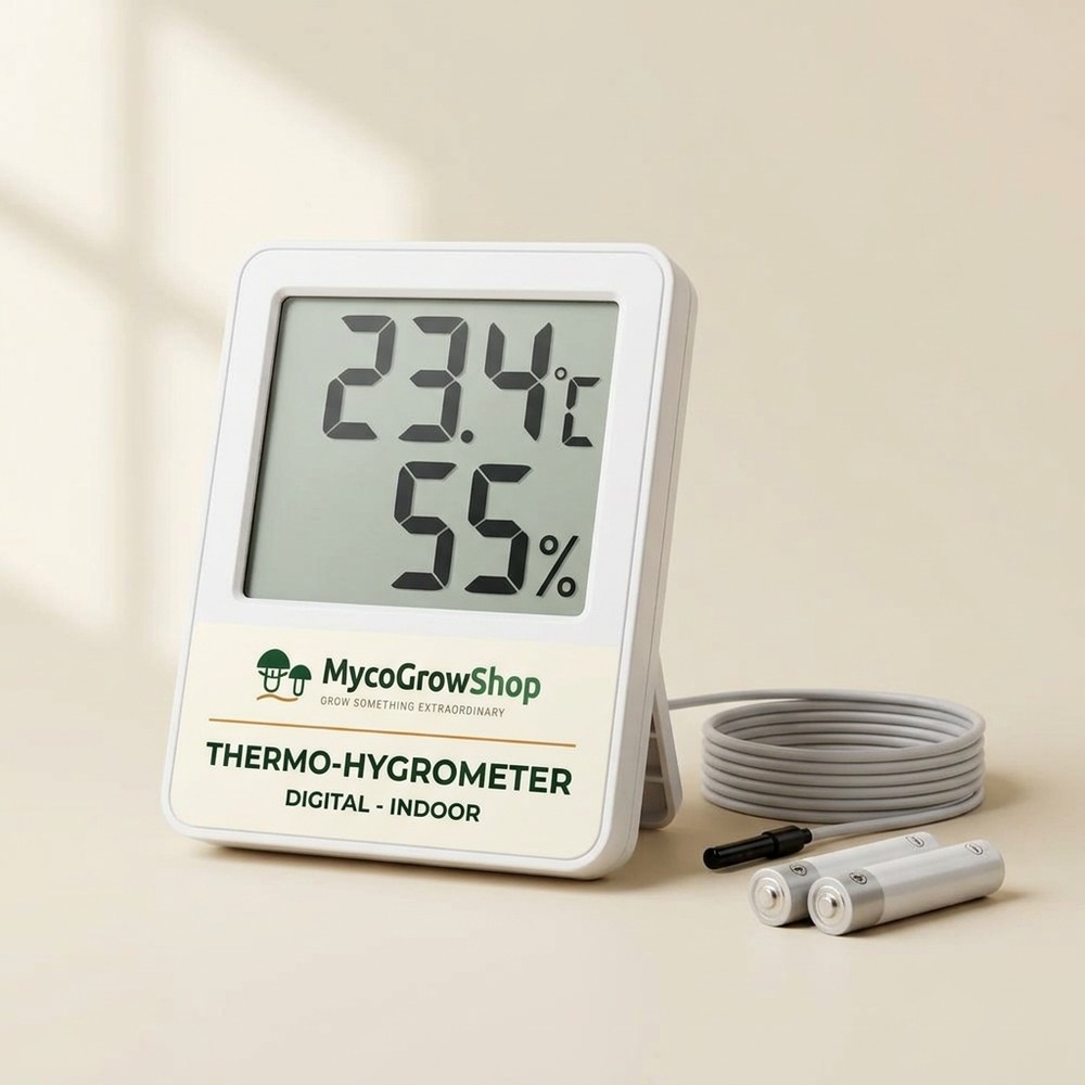 Digital Thermo-Hygrometer - product photo, MycoGrow Shop