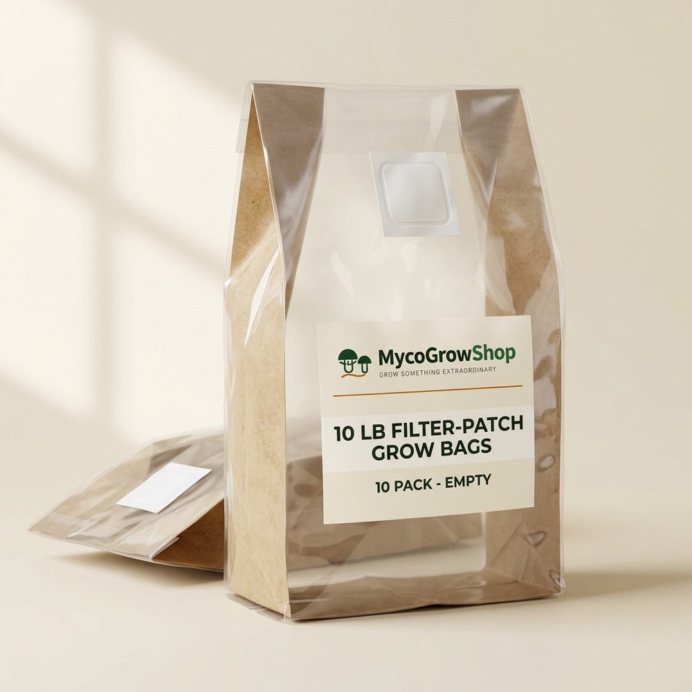 10 lb Empty Filter-Patch Grow Bags — 10 Pack - product photo, MycoGrow Shop