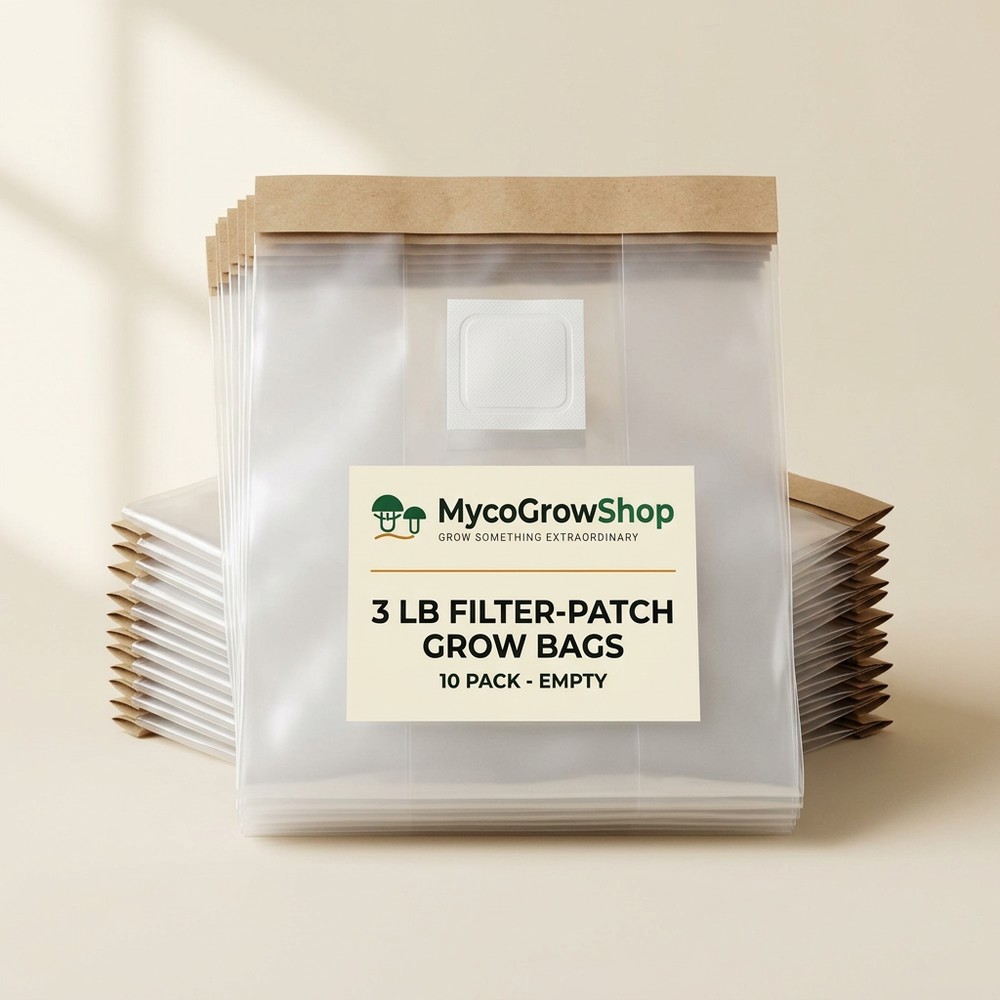 3 lb Empty Filter-Patch Grow Bags — 10 Pack - product photo, MycoGrow Shop