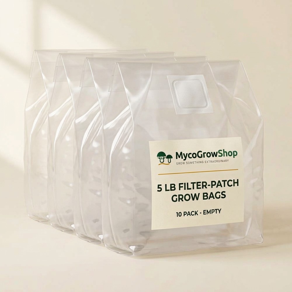5 lb Empty Filter-Patch Grow Bags — 10 Pack - product photo, MycoGrow Shop