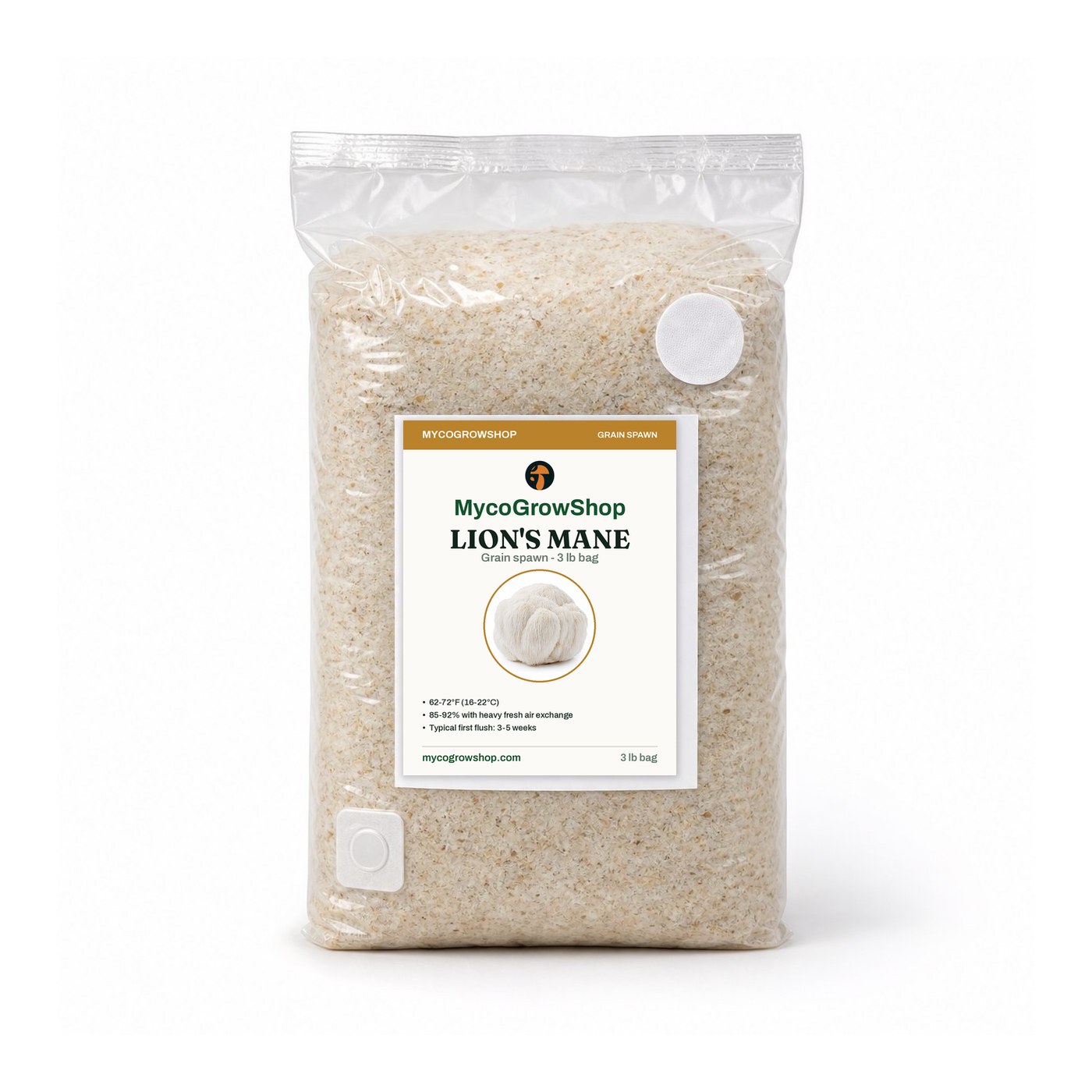 lions mane grow kits - lion's mane millet grain spawn - 3 lb photograph